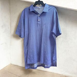 Peter Millar XL Blue Fleck 100% Cotton Golf Polo Shirt